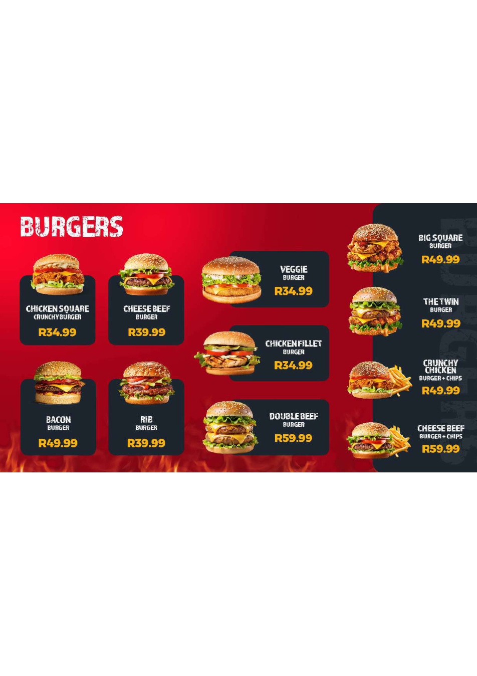 Burgers menu artwork